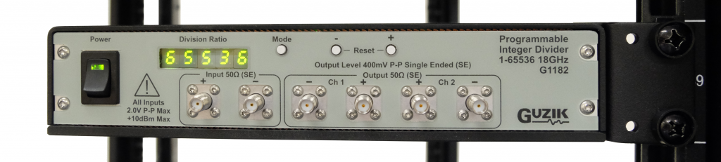 The G1182 Integer Divider mounted in half 19" rack